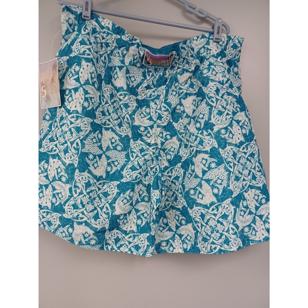 It's 5 O'clock Somewhere Men's Swim Trunks. NWT. Size XXL. Blue & White.